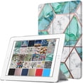 thumbnail image 1 of iPad PRO 12.9 Inch 2015 1st Gen [ Pro 12.9 1 ] A1652 A1584 ML3Q2LL/A ML3N2LL/A ML3K2LL/A ML0H2LL/A ML0G2LL/A Printed Slim Protective PC Dual Angle Stand Clear Flip Back Cover - Marble Green, 1 of 5