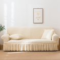 thumbnail image 2 of 2024 1 Piece Sofa Slipcover with Pleated Ruffled Skirt Washable High Stretch Durable Furniture Protector 3 Seater Pine Green, 2 of 13