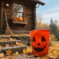thumbnail image 3 of BKER Feuilles d'Halloween Réutilisables Thème Citrouille Feuilles Sans Effort 272L Support de Feuilles d'Halloween Extérieur Conteneur à Déchets avec Poignée pour Jardin Jeu Cour Arrière, 3 of 6