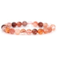 thumbnail image 1 of Bracelet Extensible Unisexe en Perles Rondes de 8 mm avec Pierre Précieuse en Quartz Hématoïde Rouge Naturel, 1 of 4