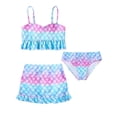 thumbnail image 3 of Kid Girls Swimsuit 2 Piece Cute Tankini Bathing Suit Hawaiian Ruffle Girls Bathing Suits Size 4-5 Years, 3 of 3