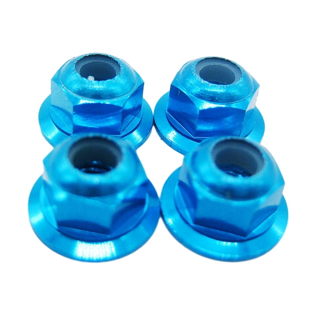 fastboy 4pcs/set Aluminum Alloy Nylon Wheel Lock Nut For 1/10 Axial SCX10 Crawler Crawler S Durability Blue 1Set