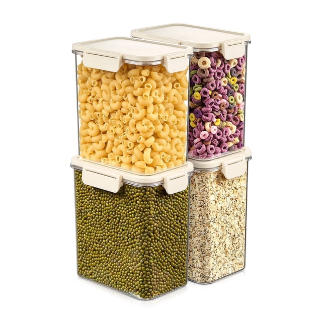 Sorbus 4-Pack Medium Tall Rectangle Food Storage Containers with Lids, Clear, Stackable