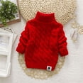 thumbnail image 4 of Birdeem Chandail Tricoté d'Hiver pour Enfants, Couleur Unie, Col Montant, Col Rabattable, Haut à la Mode, Hauts pour Enfants, 4 of 6