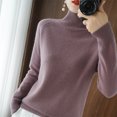 thumbnail image 5 of AherBiu Chandails pour Femmes Col Roulé Chandail Épais Chaud Tricoté Hiver Manches Longues Hauts de Chandail, 5 of 5