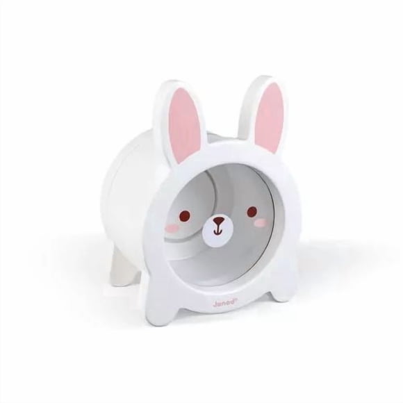 Janod - Tirelire Lapin - Banque d'Économie Magnétique STEM - Bois - Apprentissage Précoce - pour Garçons et Filles - à partir de 3 Ans +- Multilingue