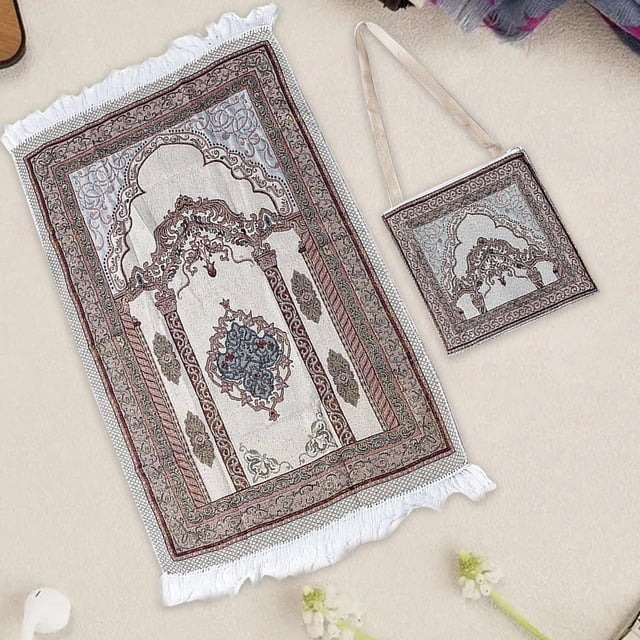 Cotton Prayer Mat with Storage Bag Ramadan Gifts Eid Men