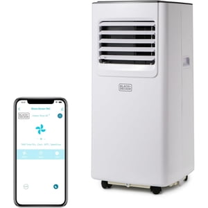 BLACK+DECKER 8,000 BTU Portable Air Conditioner with Wifi & Remote Control, 3-1-in Air Conditioner, Fan & Dehumidifier, AC with App, Alexa & Google Assistant, Portable AC with Window Kit