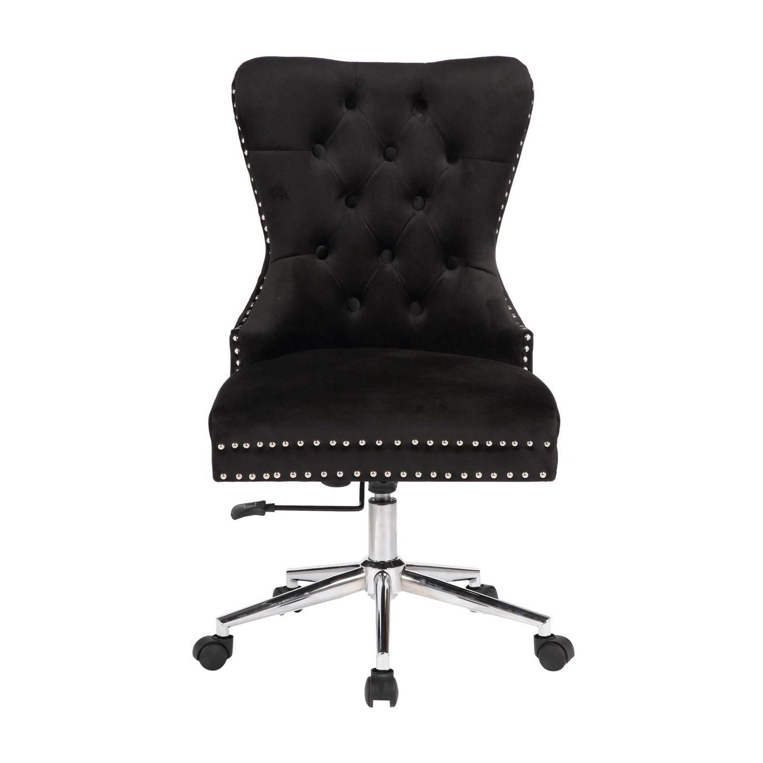 Champagne Office Chair in Black Velvet, Executive Chair, Computer Chair, Adjustable Office Chair, Vintage Office Chair, Swivel Office Chair for Home