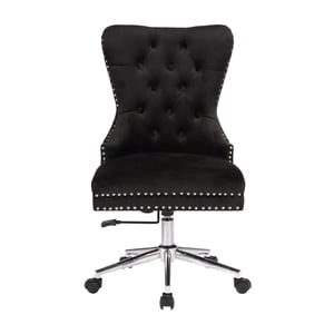 Chaise de bureau Champagne en velours noir, chaise exécutive, chaise informatique, chaise de bureau réglable, chaise bureau vintage, chaise pivotante pour la maison