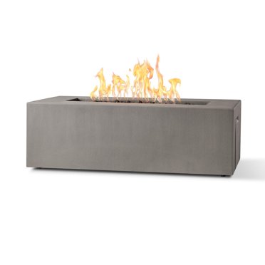 Real Flame Foyer Extérieur Rectangle au Propane de 60 po Estes avec Réservoir Caché en Ardoise par Jensen Co.