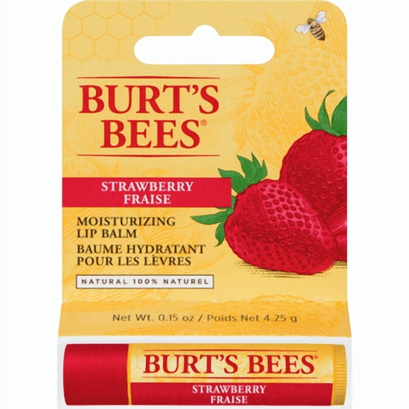 2X - Burt's Bees 100% Natural Origin Moisturizing Lip Balm, Strawberry 4.25 g