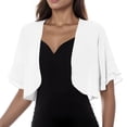 thumbnail image 2 of 2 Pack(White 1PCS & Beige 1PCS) Multipack Short Kimonos for Women Solid Mesh Irregular Short Sleeve Loose Cardigan Beach Holiday Tops, 2 of 6