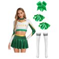 thumbnail image 1 of Yhong Womens Cheerleading Costume 5PCS Cheer Uniform High School Cheer Leader Fancy Dress Outfits Green XL, 1 of 6