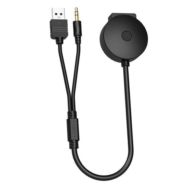 AUPERTO Kit Bluetooth pour Intégration BMW et Mini Cooper, Adaptateur d'Interface Musicale pour Voitures, Connecteur USB AUX, Doté d'Une Conception en Plastique Noir et Cuivre. Comprend une Prise audio Mâle 3,5 mm et un Connecteur USB 2.0, Conçu pour la Diffusion Bluetooth dans les Modèles BMW et Mini Cooper Compatibles de 2004 à 2016. l'Adaptateur a une Longueur Totale de 42 cm et Nécessite un port Multimédia USB AUX (S6FLA).