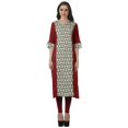 thumbnail image 1 of Moomaya Kurti Imprimée pour Femmes, Kurta Tunique Longueur Genou, Hauts à Col en V, Robe Grande Taille, 1 of 6