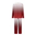 thumbnail image 5 of Timegard Ensembles de Pyjamas pour Femmes 2 Pcs Confortables Couleur Dégradée Manches Longues Col en V Haut et Pantalon Tenues de Pjs, 5 of 5