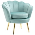 thumbnail image 1 of HOMCOM Modern Accent Chair Velvet Fabric Leisure Club Chair with Gold Legs, 1 of 10