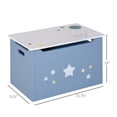 thumbnail image 3 of Qaba Kids Wooden Toy Storage Box Organizer Chest with Gas Stay Bar Seating Bench 21.75" x 13.5" x 14" Blue, 3 of 10