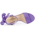 thumbnail image 4 of BLISSFUL STEP Women's Open Toe Back Ankle Tie Chunky Heel Sandals, 4 of 6