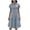 #046-Light Blue, variant on Roncen Women Short Sleeve Denim Chambray Midi Dress Button Down V Neck Shirts Dresses A Line Long Casual Summer Dress