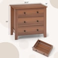 thumbnail image 3 of Gymax 3-drawer Dresser w/ Convenient Handles Smooth Slide Rails Accent Table Walnut, 3 of 9