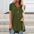 thumbnail image 2 of Fridja Femmes Mode Grande Taille Imprimer V Cou Manches Courtes T-shirt Blouse, 2 of 5