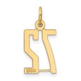 thumbnail image 3 of 14k Yellow Gold Small Number 72 Necklace Charm Pendant Charms, 3 of 8