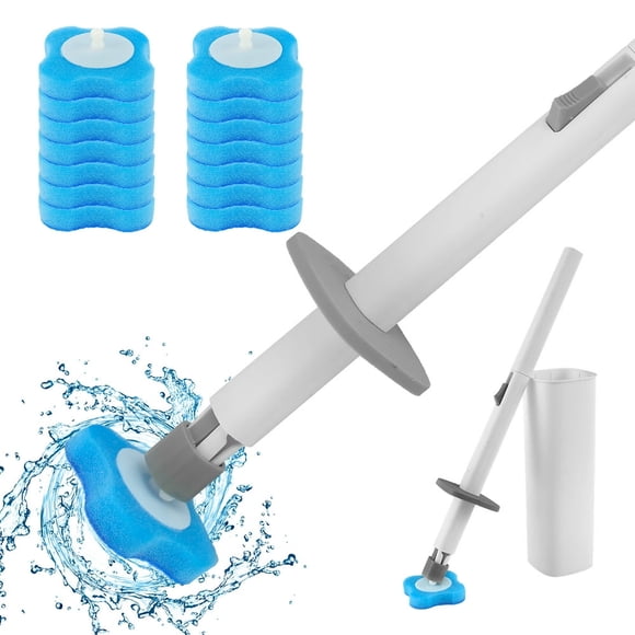 YOPTOP Disposable Toilet Brush with 14 Toilet Brush Refills Heads Toilet Bowl Cleaner Holder Set  Disposable Toilet Bowl Brush  Disposable Toilet Brush Cleaner for Deep Cleaning
