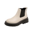 thumbnail image 1 of CEHVOM Bottes à Talon Épais pour Femmes, Hiver, Chaudes, Couleur Unie, Manches, Bout Rond, Tige Courte, 1 of 6