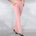 thumbnail image 1 of LSLJS Pantalon Évasé Ajusté pour Femme, Mode Décontractée, Tempérament, Couleur Unie, Tricoté, Micro-Tiré, 1 of 5