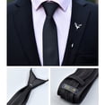 thumbnail image 3 of Zipper Men Ties Business Fashion Style Slim Men Neck Tie Simplicity Design Solid Color For Party Lazy Formal Ties (Black), 3 of 7