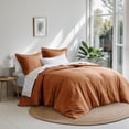 thumbnail image 4 of Regency Heights 7-Piece King Bed in a Bag Set, Reversible Comforter with Sheet Set and Shams, Burnt Orange, Solid Color, 4 of 7