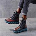 thumbnail image 2 of CEHVOM Bottes d'Hiver pour Femme Grande Taille en Cuir, Bottillons à Talon Épais, Bottines Rétro Respirantes pour Dames, 2 of 7