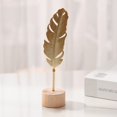 thumbnail image 1 of Desktop Decor Leaf Decor Metal Golden Leaf Ornaments And Base Modern Simple Gold Leaf Table Sculpture For Living Room Bedroom Bookshelf Desktop Decoratio, 1 of 4