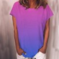thumbnail image 2 of Pompotops T-Shirt Tunique à Manches Courtes Dégradé pour Femmes, 2 of 5