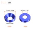 thumbnail image 2 of Unique Bargains Lot de 30 Rondelles à Encastrer M4 en Alliage d'Aluminium Anodisé pour Finition, Bleu, 2 of 4
