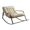 thumbnail image 3 of GUOOL Rocking Chair Lazy Sofa Lounge Chair Leisure recliner Easy to Clean Rocker Chair Beige, 3 of 9