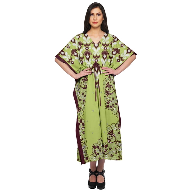 Moomaya Kaftan de Plage, Paréo de Bikini, Robe Longue Maxi Caftan pour Femmes