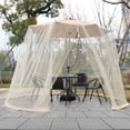 thumbnail image 3 of Black Patio Umbrella Mosquito Netting with Double Zipper - Universal Fit for Market Table Umbrellas, Adjustable Height, Water Pipe Base for Stability, 3 of 4