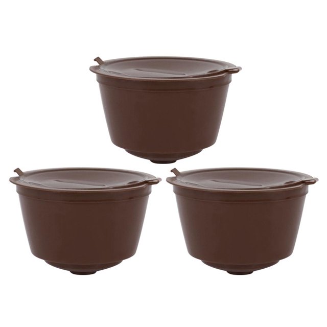 Luzkey 3 Pcs Refillable Coffee Filter For Gusto Piccolo - Red, 54x35mm , Brown, 54x35mm