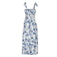 thumbnail image 4 of FcBaudy Robe Sans Manches à Encolure Carrée, Robes pour Femmes, Robes d'Été pour Femmes Robe Femme Dos Ouvert Sans Manches à Cordon Imprimée Élégante Jupe Longue pour Femme Robe Femme, 4 of 9