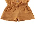 thumbnail image 4 of Toddler Baby Girls Fly Sleeve Ruffled Waistband Romper Outfits, 4 of 4