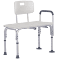 thumbnail image 1 of HOMCOM 6-Level Adjustable Bath and Shower Bench, Armrest & Backrest, White, 1 of 10