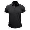 thumbnail image 1 of Chemises Habillées Légères pour Hommes à Manches Courtes, Unies, Tendance, Col à Revers, Ajustées, Pulls avec Poche (Noir, TG), 1 of 4