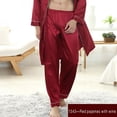 thumbnail image 3 of Clearance! Men‘s Solid Color Satin Pajama Pant Comfy Soft Loose Sleep Pants Long Bottoms, 3 of 6