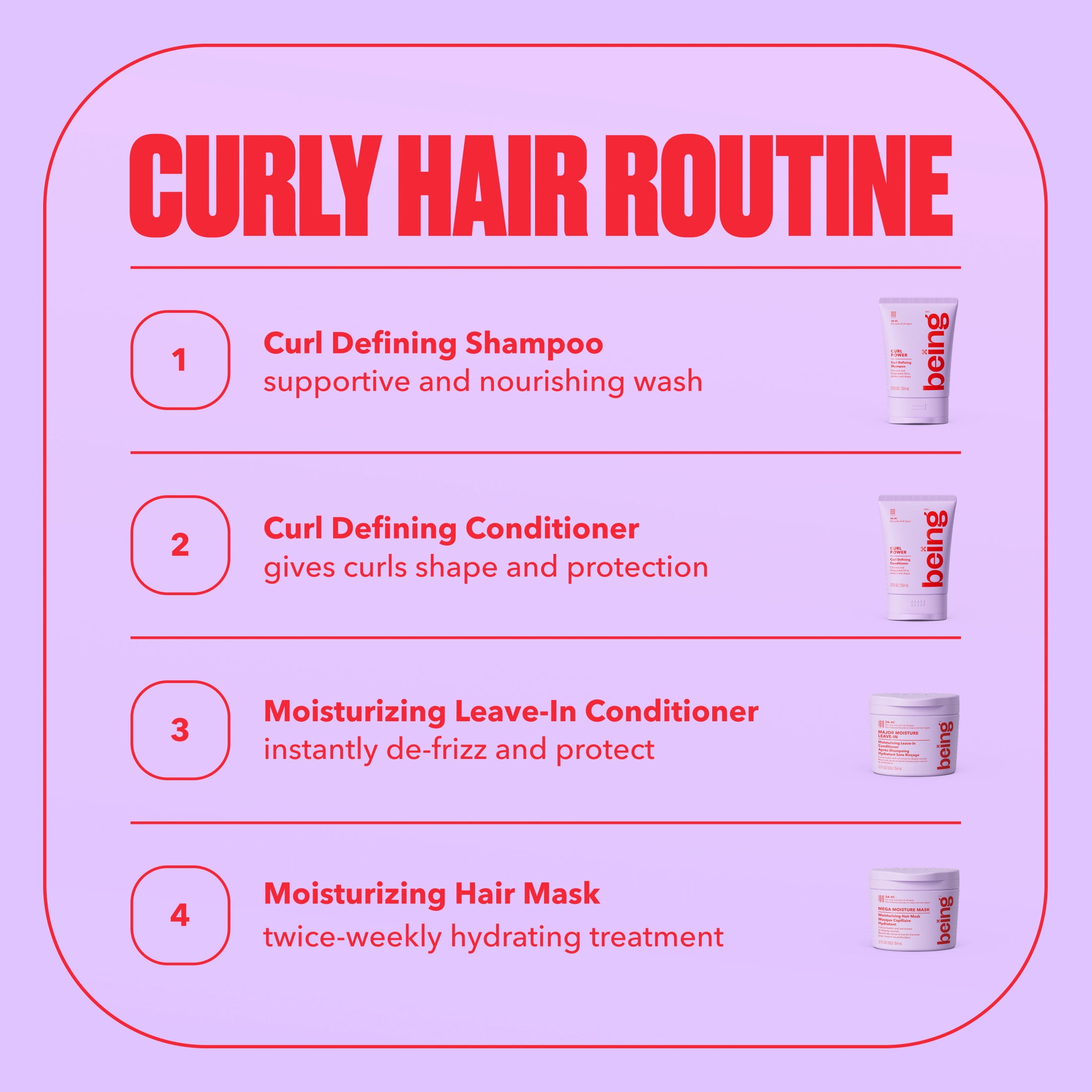 being CURL POWER après-Shampooing Définisseur de Boucles à l'Huile de Noix de Coco et de Pépins de Raisin