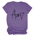 thumbnail image 1 of LUOGENLI T-shirts pour Femme pour Femmes Mode Féminine Décontractée Lettre Manches Courtes Col Rond T-Shirt Haut 4xlt T-shirts pour Femmes T-shirts Graphiques Fête de la Saint-Patrick Violet TG, 1 of 2