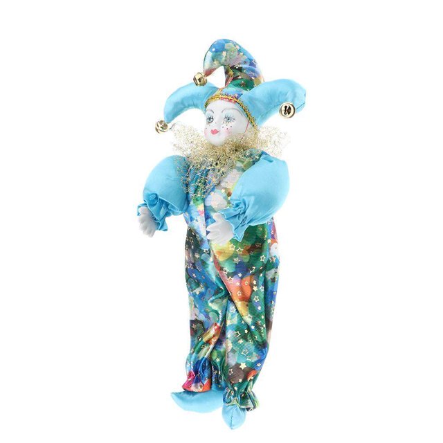 Porcelain Small Clown Doll Funny Clown Model Figurines Souvenirs Crafts A