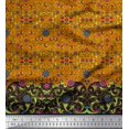 thumbnail image 2 of Soimoi Polyester Crepe Fabric Floral & Leaves Panel Decor Fabric Printed Yard 52 Inch Wide, 2 of 3